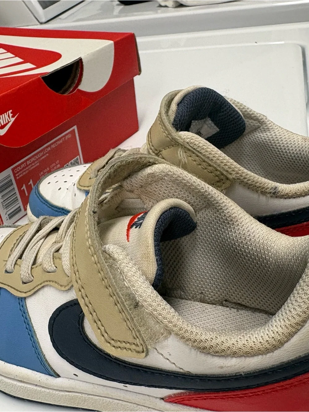 OFFERS OPEN! Nike Kids 11c court Low Sneakers Borough Low Recraft blue crimson